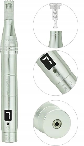 DermaPen Derma Roller Microfine Pen Mezoterapia Mikroigłowa + 12 Kartridży