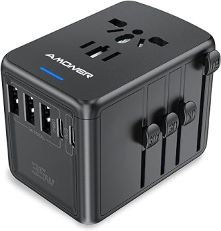 Adapter podróżny, uniwersalny zasilacz 30 W z 8 portami ładowania USB