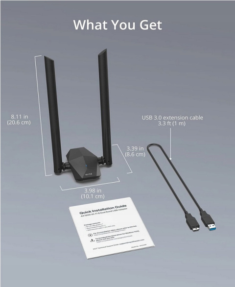 BrosTrend AX1800 Adapter WiFi 6 USB 2.4/5Ghz