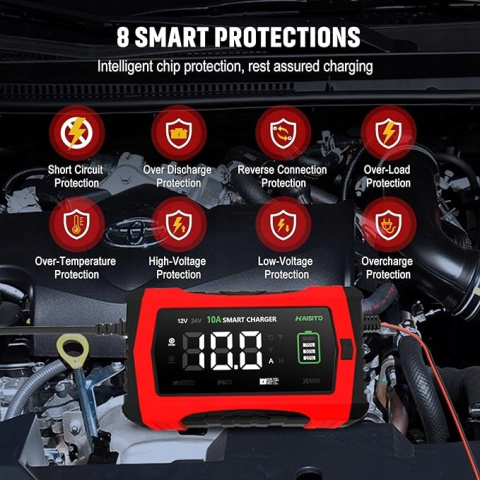 PROSTOWNIK ŁADOWARKA DO AKUMULATORA LCD 12V 24V