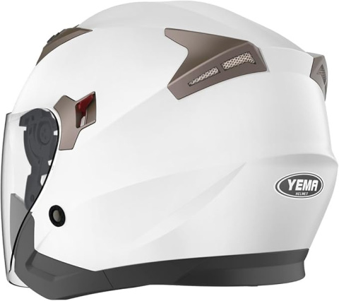 Kask Motocyklowy YEMA Helmet YM-627-5 z szybą Quad Crash Biały rozmiar L