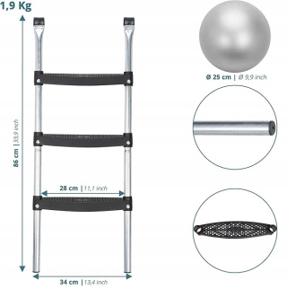 Drabinka do Trampoliny 3 stopnie 86cm wys. + piłka do pilatesu/jogi