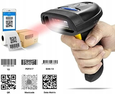 Bezprzewodowy Skaner kodów kreskowych 1D/2D Bluetooth USB Czytnik NT-1228BL