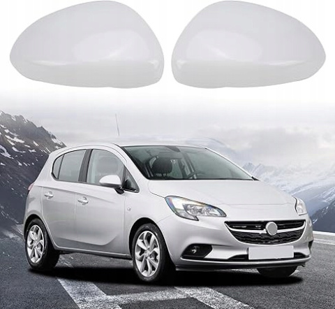 Białe Obudowy lusterek bocznych do Opel Corsa D i Corsa E - 1 para Białe Obudowy lusterek bocznych do Opel Corsa D i Corsa E - 1 para