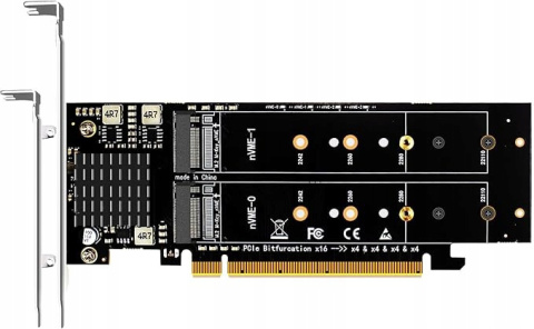 GLOTRENDS PA41: 4-portowy adapter M.2 NVMe do PCIe 4.0 X16