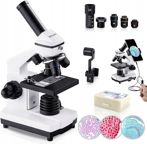 Mikroskop Biologiczny BEBANG 100X-2000X Zestaw Edukacyjny z Akcesoriami Mikroskop Biologiczny BEBANG 100X-2000X Zestaw Edukacyjny z Akcesoriami