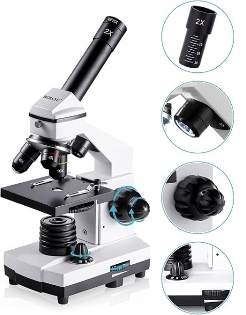 Mikroskop Biologiczny BEBANG 100X-2000X Zestaw Edukacyjny z Akcesoriami Mikroskop Biologiczny BEBANG 100X-2000X Zestaw Edukacyjny z Akcesoriami