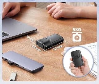 Przenośny Skaner Kodów Kreskowych z Klipsem Czytnik Bluetooth 2D NETUM E800