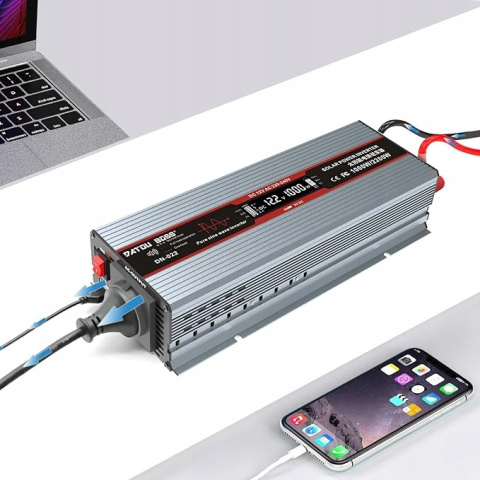 Przetwornica 12V na 220V Czysty Sinus 1000W Falownik Inwerter Samochodowy Przetwornica 12V na 220V Czysty Sinus 1000W Falownik Inwerter Samochodowy