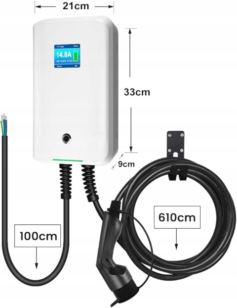 Stacja ładowania 3.6KW Ładowarka EV Jednofazowa Morec 16A Typ 2 Wallbox Stacja ładowania 3.6KW Ładowarka EV Jednofazowa Morec 16A Typ 2 Wallbox