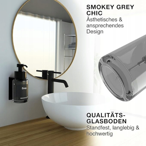 Dozownik mydła Premium Smokey Grey stal nierdzewna 304 z Funkcją pianki Dozownik mydła Premium Smokey Grey stal nierdzewna 304 z Funkcją pianki