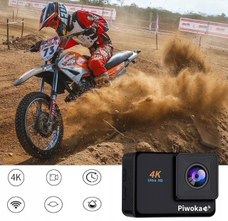 Kamera sportowa 4K 30fps 1350mAh WiFi Szerokokątna z pilotem i akcesoriami