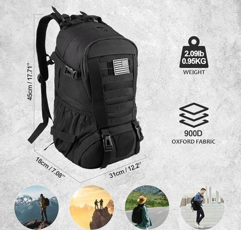 Plecak taktyczny Molle 30L do survivalu i podróży Jueachy Wodoodporny Plecak taktyczny Molle 30L do survivalu i podróży Jueachy Wodoodporny