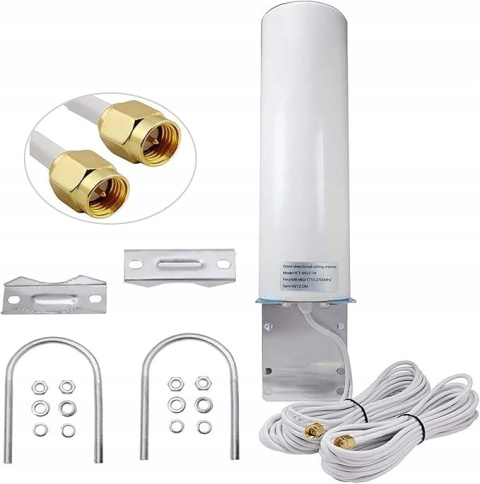 Antena 4G LTE Dual SMA ZEWNĘTRZNA Routera DOOKÓLNA 10M 10W 10-12dBi Antena 4G LTE Dual SMA ZEWNĘTRZNA Routera DOOKÓLNA 10M 10W 10-12dBi