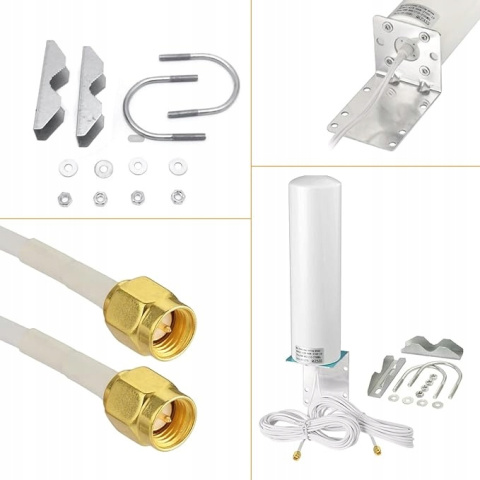 Antena 4G LTE Dual SMA ZEWNĘTRZNA Routera DOOKÓLNA 10M 10W 10-12dBi Antena 4G LTE Dual SMA ZEWNĘTRZNA Routera DOOKÓLNA 10M 10W 10-12dBi