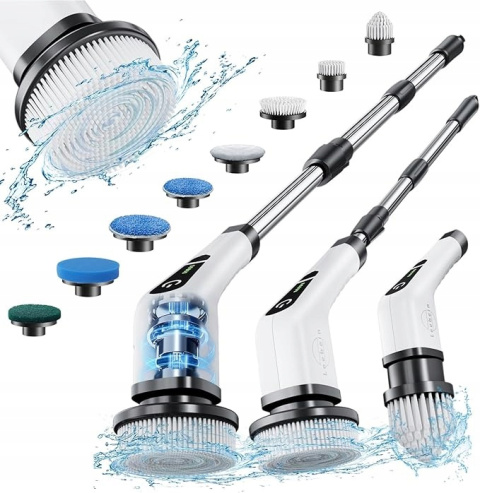 Elektryczna Szczotka do czyszczenia Obrotowa Bezprzewodowa + 8 głowic Elektryczna Szczotka do czyszczenia Obrotowa Bezprzewodowa + 8 głowic