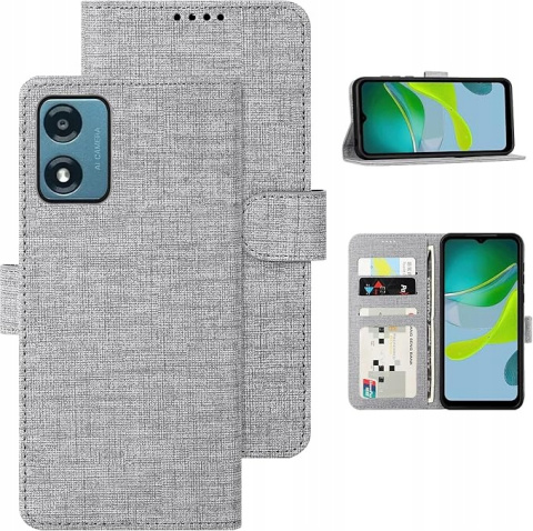 Etui z klapką do Motorola Moto E13 2023 Case Pokrowiec Ochronny - Szary