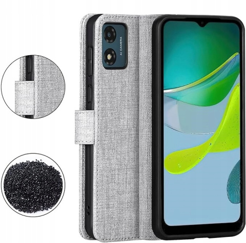 Etui z klapką do Motorola Moto E13 2023 Case Pokrowiec Ochronny - Szary