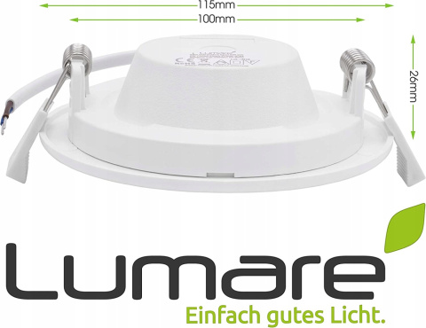 LUMARE LED 6W 450LM 2700K DO ZABUDOWY Spot 115mm