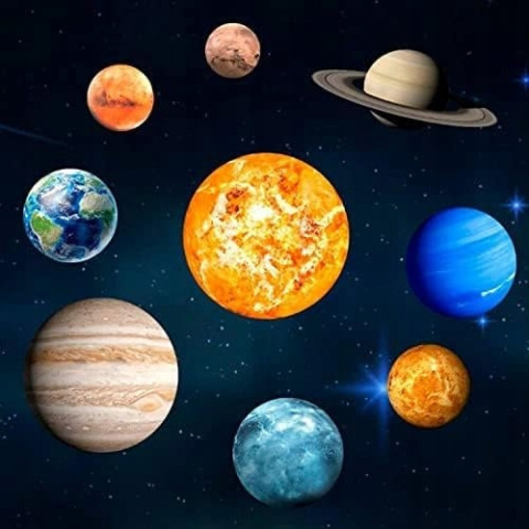 Naklejki Ścienne Fluorescencyjne Układ Słoneczny Planety Kosmos