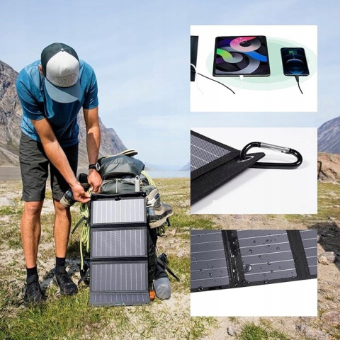 Przenośna Ładowarka Solarna 2 Porty USB Wodoszczelny Panel Słoneczny Przenośna Ładowarka Solarna 2 Porty USB Wodoszczelny Panel Słoneczny