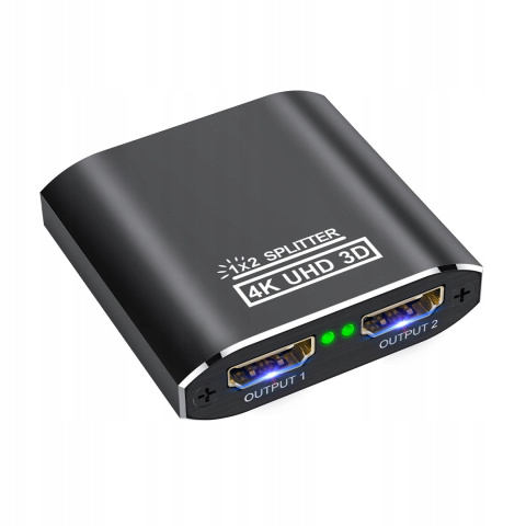 Rozdzielacz HDMI 1 in 2 out HDMI - 4K 2-drożny, idealny do gier Rozdzielacz HDMI 1 in 2 out HDMI - 4K 2-drożny, idealny do gier