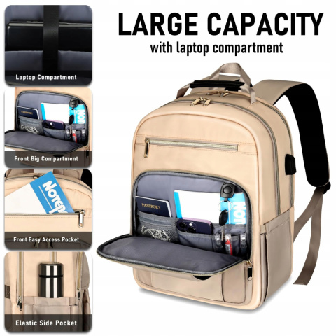 Skaypibs plecak szkolny Schulrucksack beżowy Skaypibs plecak szkolny Schulrucksack beżowy