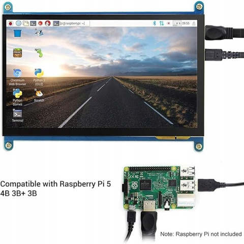 ELECROW Raspberry pi 4, 7-calowy monitor dotykowy 1024x600 ELECROW Raspberry pi 4, 7-calowy monitor dotykowy 1024x600