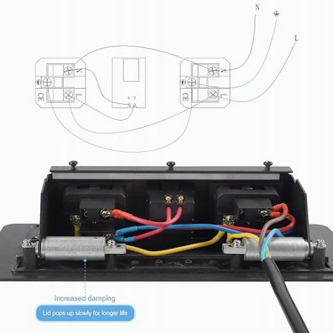 Gniazdo Elektryczne, USB blatowe CPROSP czarny Gniazdo Elektryczne, USB blatowe CPROSP czarny