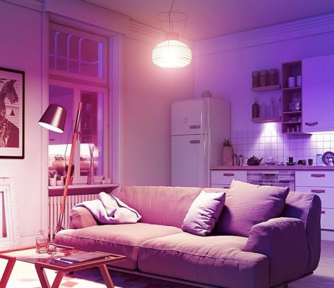 Inteligentna Żarówka LED 9W RGB Wi-Fi Kompatybilna z Alexa i Google Home Inteligentna Żarówka LED 9W RGB Wi-Fi Kompatybilna z Alexa i Google Home