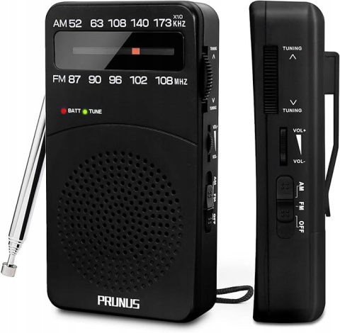 Kieszonkowe Radio tranzystorowe AM/FM Przenośne radio PRUNUS J-166 Kieszonkowe Radio tranzystorowe AM/FM Przenośne radio PRUNUS J-166