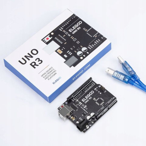 Płytka kontrolera ELEGOO UNO R3 Czarna Kompatybilna z Arduino Płytka kontrolera ELEGOO UNO R3 Czarna Kompatybilna z Arduino