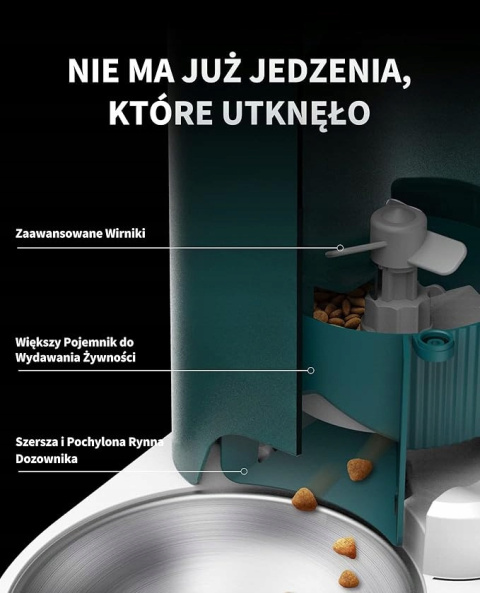 Podajnik Karmy dla Psa i Kota Automatyczny 3L Karmnik Dozownik dla Zwierząt