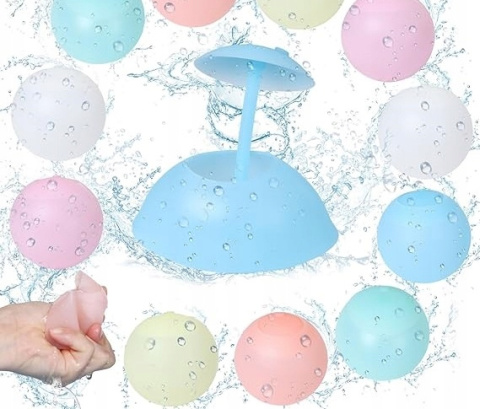 Silikonowe Balony Wodne Wielokrotnego Użytku Kolorowe Kule - Zestaw 12szt. Silikonowe Balony Wodne Wielokrotnego Użytku Kolorowe Kule - Zestaw 12szt.