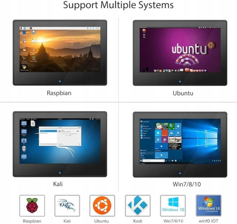 Wyświetlacz Raspberry Pi z ekranem dotykowym 7" ELECROW 1024 x 600 IPS Wyświetlacz Raspberry Pi z ekranem dotykowym 7" ELECROW 1024 x 600 IPS