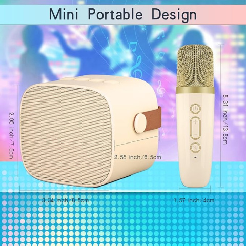 Głośnik do Karaoke z 2 mikrofonami dla Dzieci Bluetooth Efekt zmiany głosu