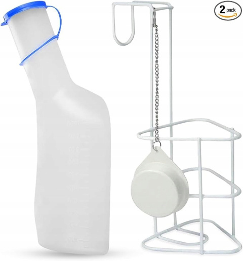 Zestaw butelek na mocz (butelka na mocz 1000 ml + uchwyt na łóżko Zestaw butelek na mocz (butelka na mocz 1000 ml + uchwyt na łóżko