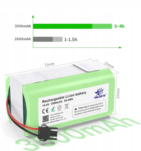 Akumulator litowo-jonowy Melasta EC14-LI35 3500 mAh 1 szt. Akumulator litowo-jonowy Melasta EC14-LI35 3500 mAh 1 szt.