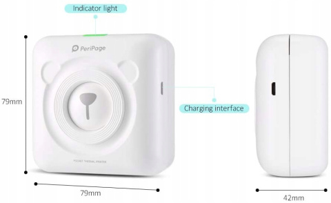 Bezprzewodowa drukarka Bluetooth A6 PeriPage Mini niebieski Bezprzewodowa drukarka Bluetooth A6 PeriPage Mini niebieski