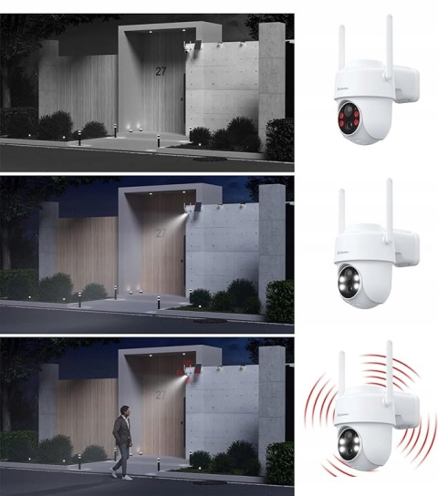 Kamera do monitoringu zewnętrznego 2K z funkcją detekcji ruchu Wi-Fi IP65 Kamera do monitoringu zewnętrznego 2K z funkcją detekcji ruchu Wi-Fi IP65