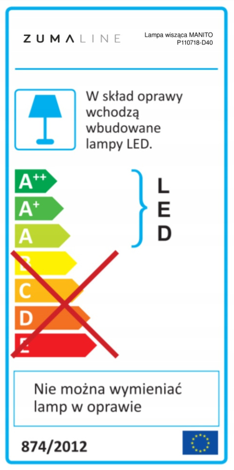 Lampa wisząca Zuma Line MANITO 1 -punkty światła E27