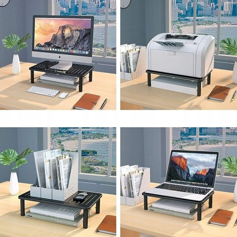 Metalowy Stojak na Monitor komputerowy BONTEC Ergonomiczny Regulowany 2szt.