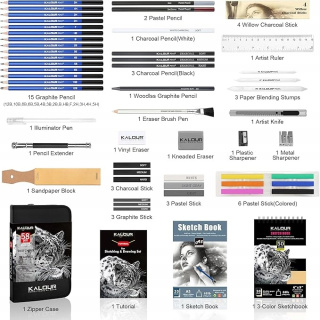 Profesjonalny Zestaw do Szkicowania - 58 Elementów Materiały do rysunku
