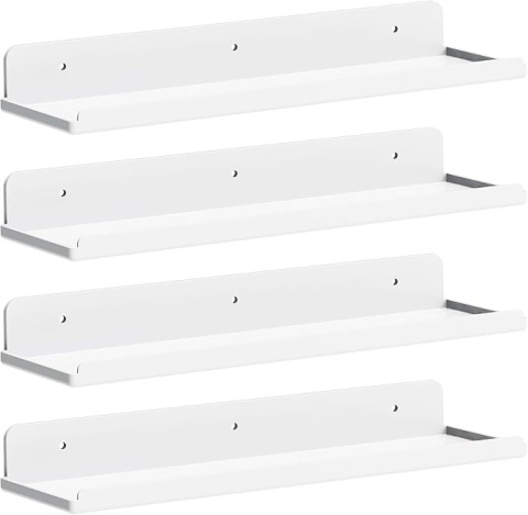 Wiszące Półki Ścienne 4 szt. Białe 38cm x 10cm - Półki na Zdjęcia Dekoracje Wiszące Półki Ścienne 4 szt. Białe 38cm x 10cm - Półki na Zdjęcia Dekoracje