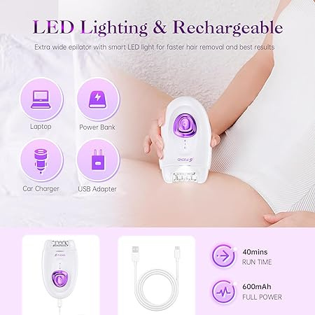 2 w 1 depilator damski z oświetleniem LED