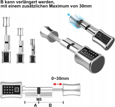 ELinkSmart z aplikacją Bluetooth Odcisk palca Klucz hasła zamek drzwi 75mm