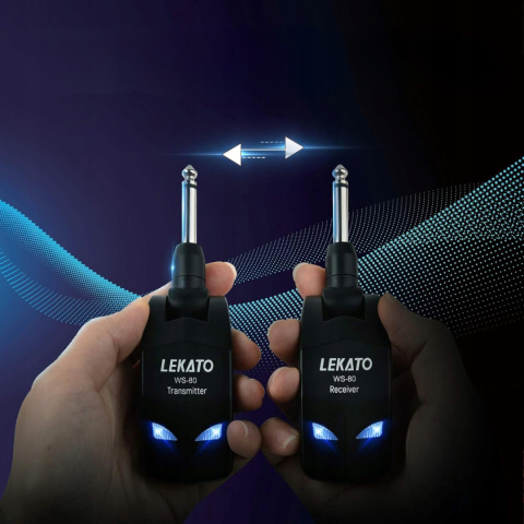 Gitarowy System Bezprzewodowy 2,4 GHz Odbiornik LEKATO WS80