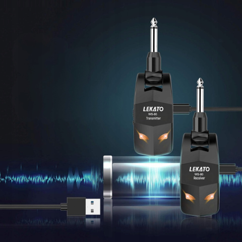 Gitarowy System Bezprzewodowy 2,4 GHz Odbiornik LEKATO WS80