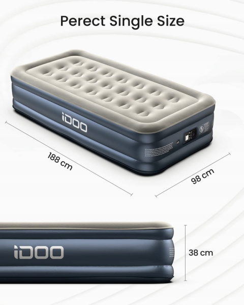 IDOO materac dmuchany jednoosobowy 188x99x38 cm IDOO materac dmuchany jednoosobowy 188x99x38 cm