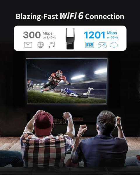 Wzmacniacz sygnału WiFi BrosTrend 6 AX1500 port gigabitowy dwuzakresowy Wzmacniacz sygnału WiFi BrosTrend 6 AX1500 port gigabitowy dwuzakresowy